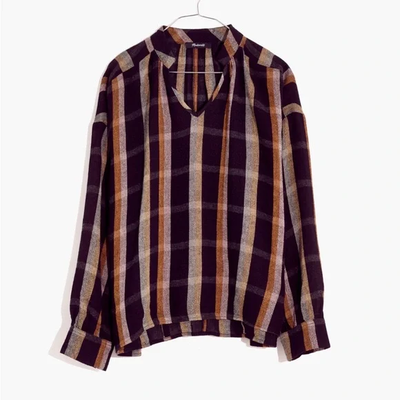 Madewell Oversized  XL Highroad Popover Shirt in Lessing Plaid extra large - Picture 4 of 10